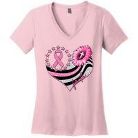 Breast Cancer Awareness Faith Women's V-Neck T-Shirt