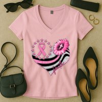 Breast Cancer Awareness Faith Women's V-Neck T-Shirt