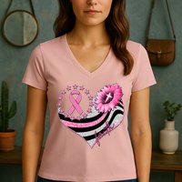 Breast Cancer Awareness Faith Women's V-Neck T-Shirt