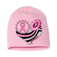 Breast Cancer Awareness Faith Short Acrylic Beanie