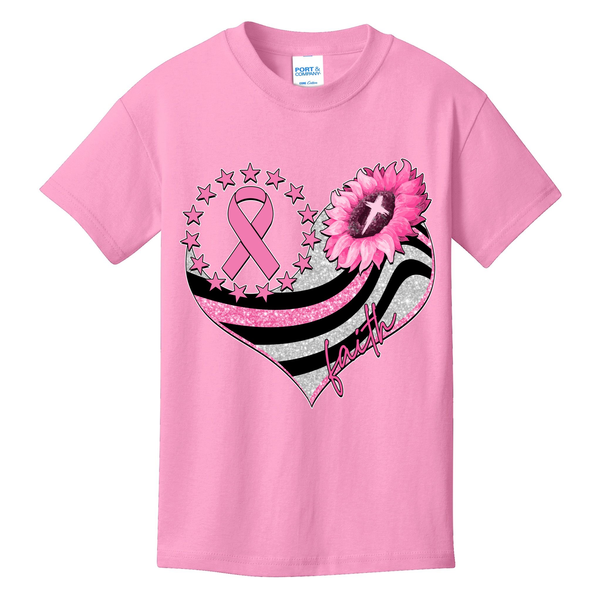 Breast Cancer Awareness Faith Kids T-Shirt