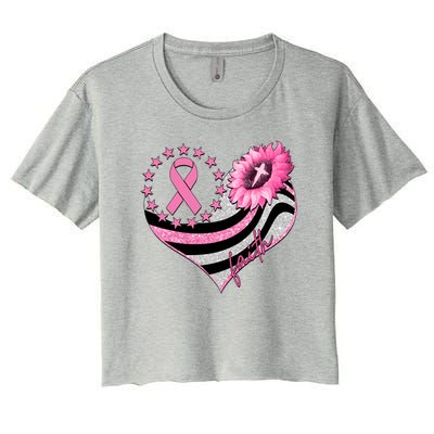 Breast Cancer Awareness Faith Women's Crop Top Tee