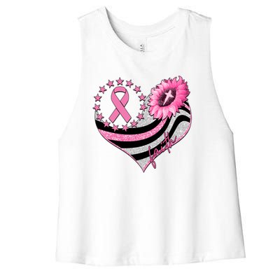 Breast Cancer Awareness Faith Women's Racerback Cropped Tank