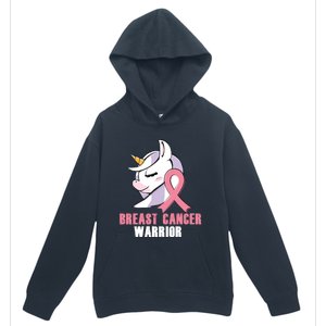 Breast Cancer Awareness Warrior Gift Unicorn Gift Fighter Survivor Cool Gift Urban Pullover Hoodie