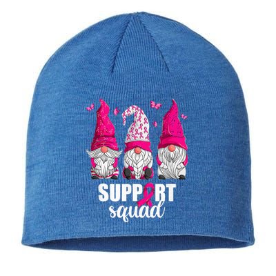 Breast Cancer Awareness For Women Gnomes Support Squad Sustainable Beanie