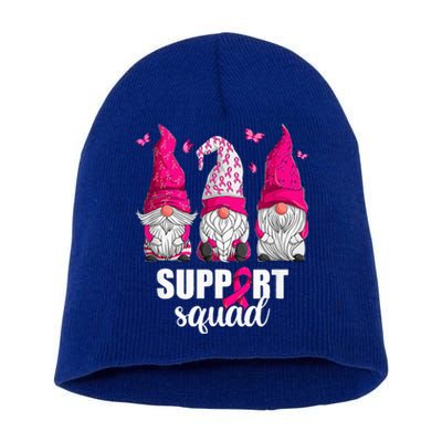 Breast Cancer Awareness For Women Gnomes Support Squad Short Acrylic Beanie