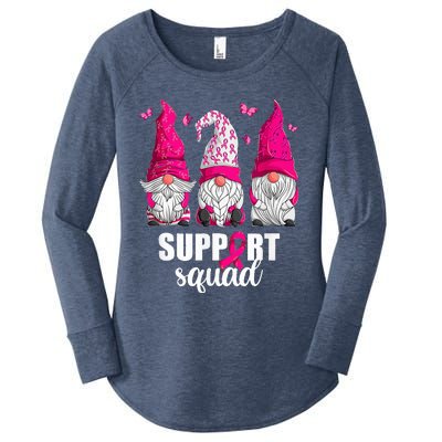 Breast Cancer Awareness For Women Gnomes Support Squad Women's Perfect Tri Tunic Long Sleeve Shirt