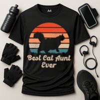Best Cat Aunt Ever Auntie and Cats Cooling Performance Crew T-Shirt