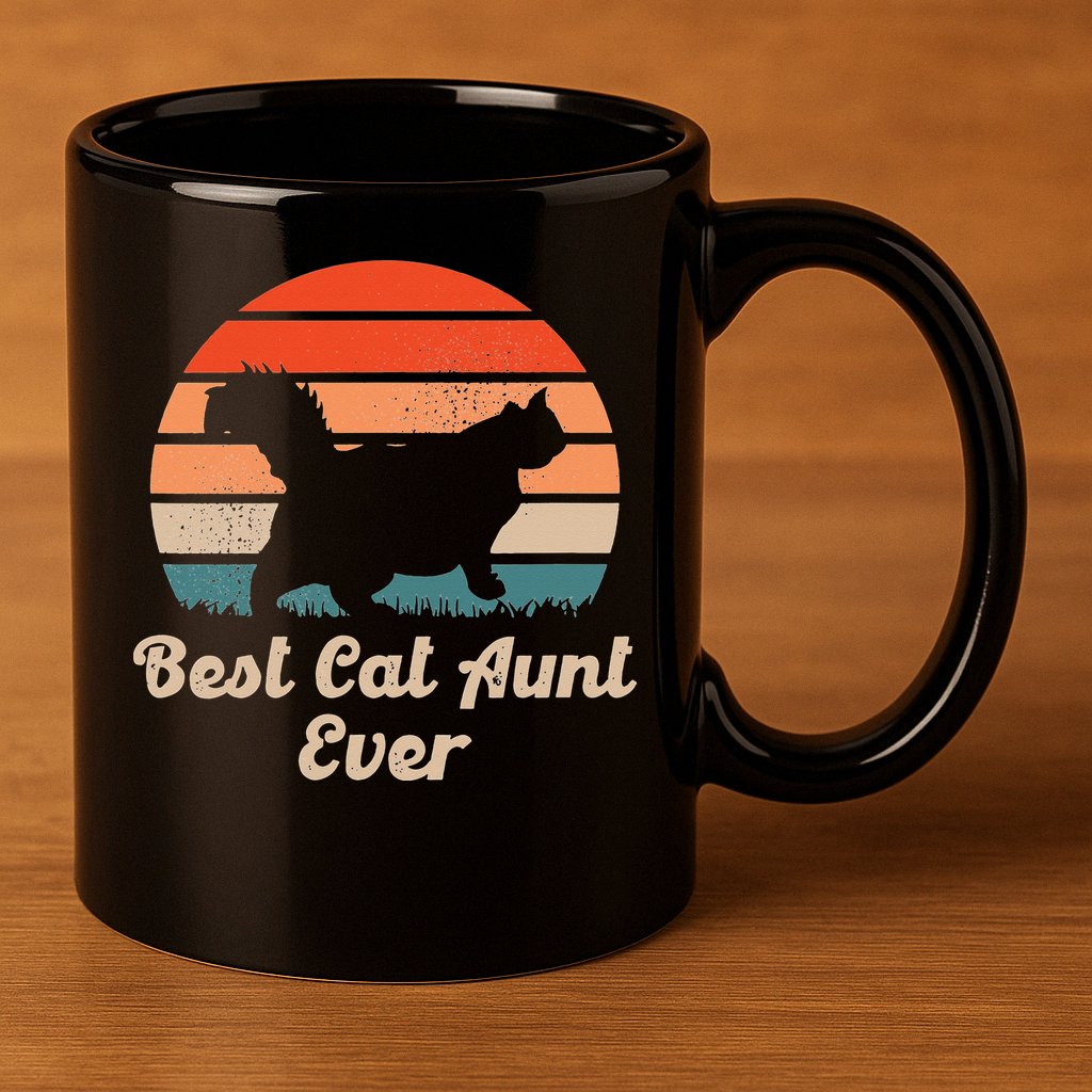 Best Cat Aunt Ever Auntie and Cats 11oz C Handle Ceramic Mug