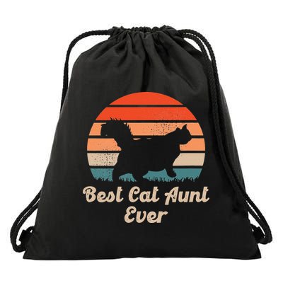 Best Cat Aunt Ever Auntie and Cats Drawstring Bag