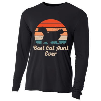 Best Cat Aunt Ever Auntie and Cats Cooling Performance Long Sleeve Crew