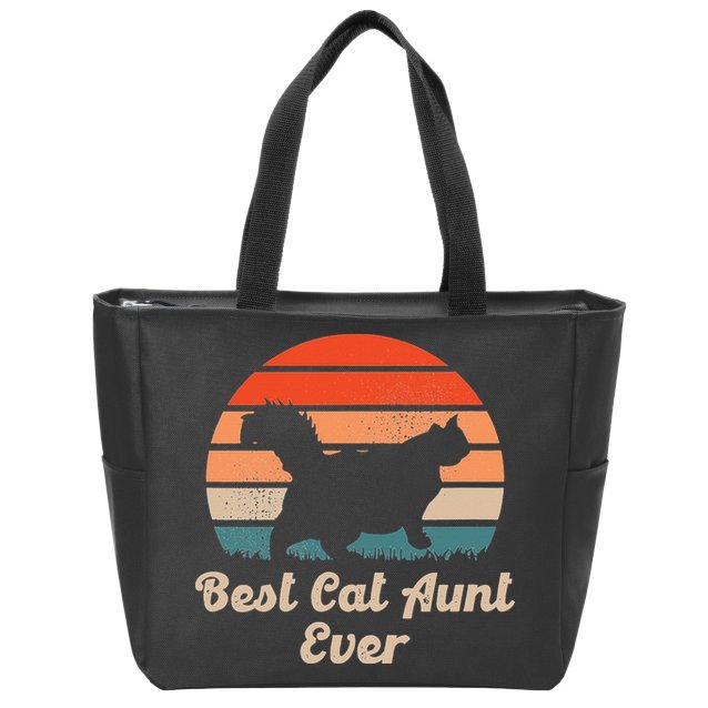 Best Cat Aunt Ever Auntie and Cats Zip Tote Bag