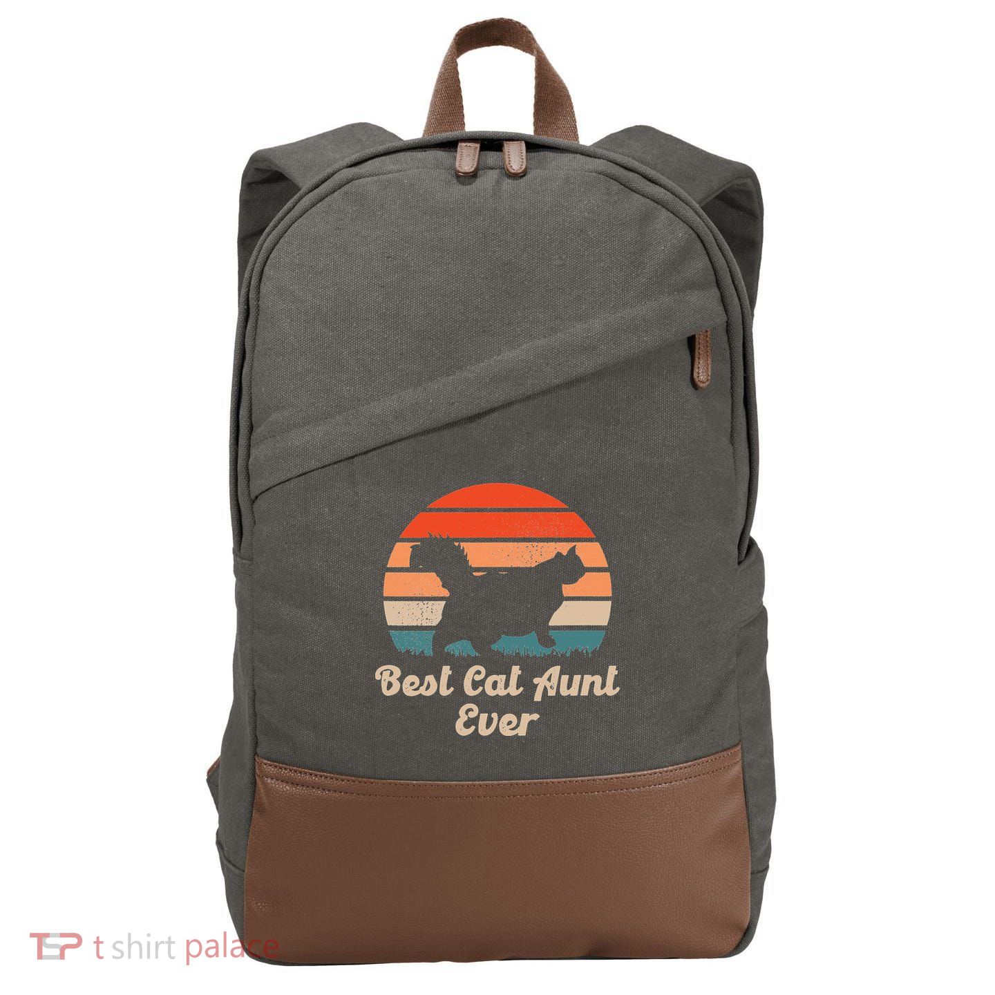 Best Cat Aunt Ever Auntie and Cats Cotton Canvas Backpack