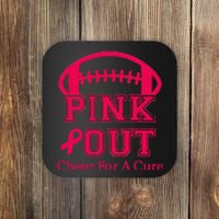 Breast Cancer Awareness Cheer For The Cure Pink Out Coaster