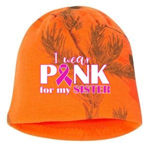 Breast Cancer Awareness I Wear Pink Ribbon For My Sister Gift Kati - Camo Knit Beanie