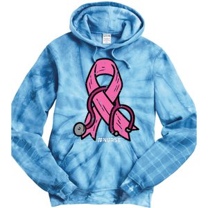 Breast Cancer Awareness Ribbon Nurse Tie Dye Hoodie