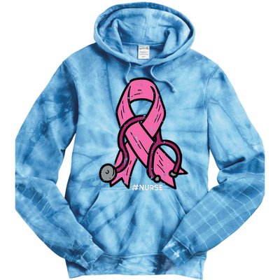 Breast Cancer Awareness Ribbon Nurse Tie Dye Hoodie