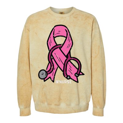 Breast Cancer Awareness Ribbon Nurse Colorblast Crewneck Sweatshirt