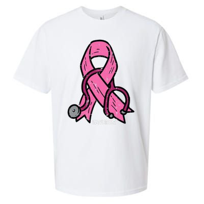 Breast Cancer Awareness Ribbon Nurse Sueded Cloud Jersey T-Shirt