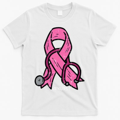 Breast Cancer Awareness Ribbon Nurse T-Shirt