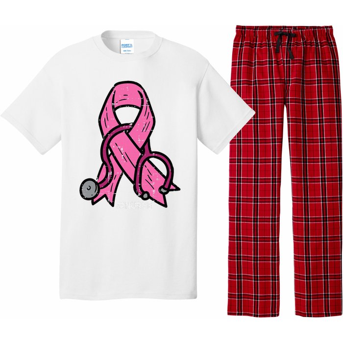 Breast Cancer Awareness Ribbon Nurse Pajama Set