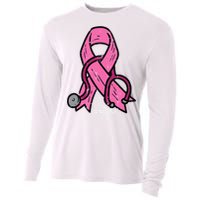 Breast Cancer Awareness Ribbon Nurse Cooling Performance Long Sleeve Crew