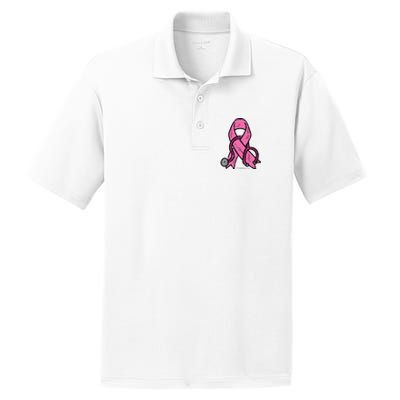 Breast Cancer Awareness Ribbon Nurse PosiCharge RacerMesh Polo