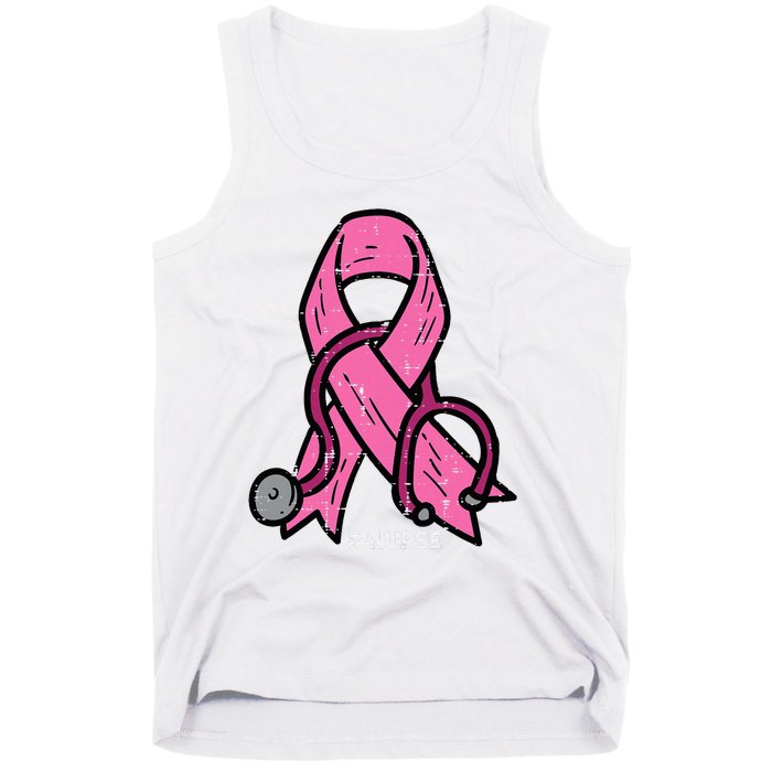 Breast Cancer Awareness Ribbon Nurse Tank Top