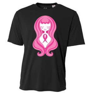 Breast Cancer Awareness Pink Ribbon Girl Cooling Performance Crew T-Shirt