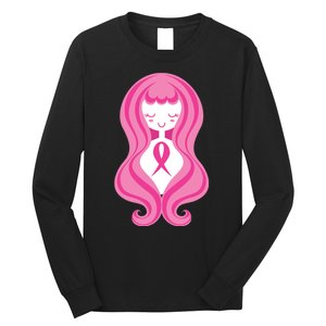 Breast Cancer Awareness Pink Ribbon Girl Long Sleeve Shirt