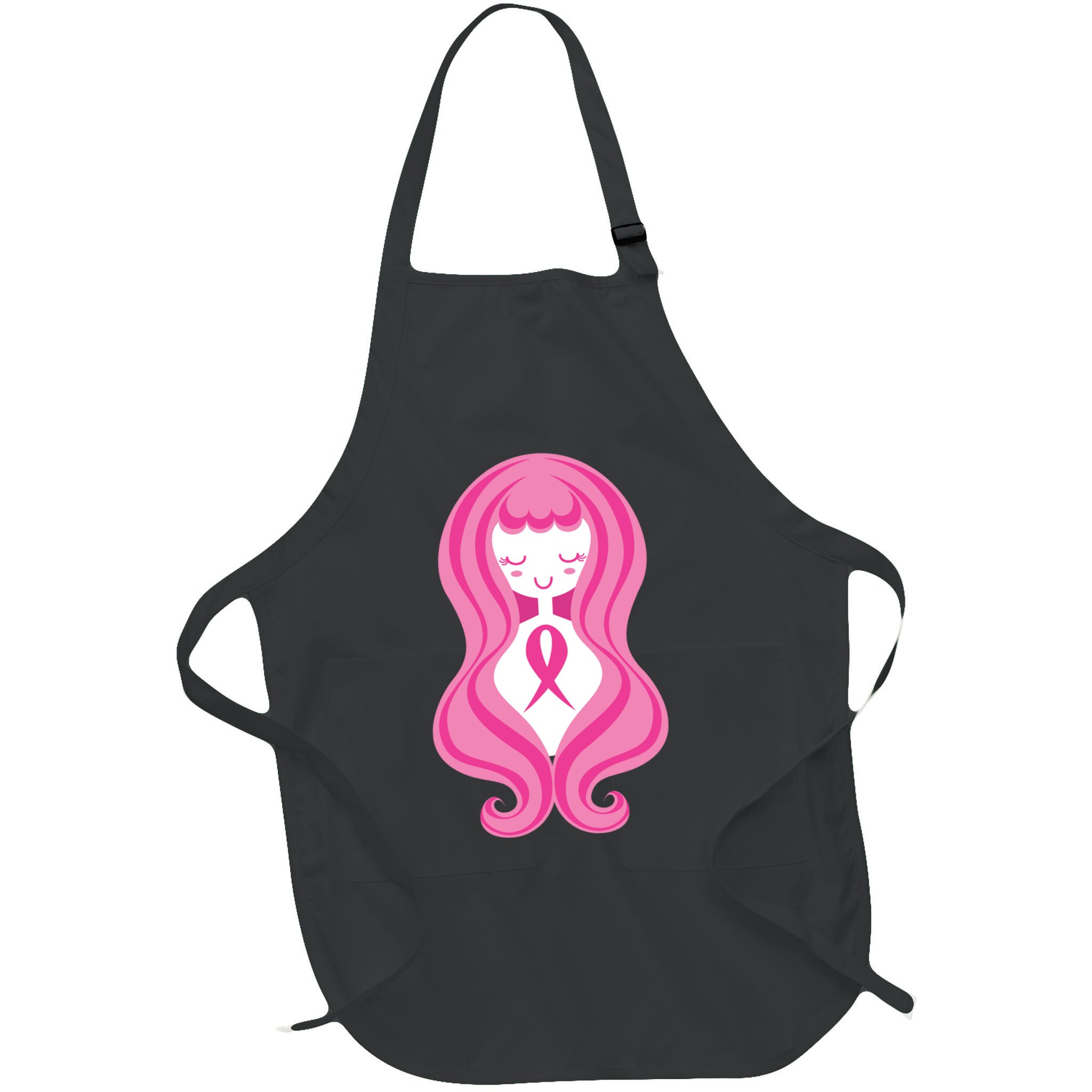 Breast Cancer Awareness Pink Ribbon Girl Apron