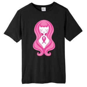 Breast Cancer Awareness Pink Ribbon Girl Tall Fusion ChromaSoft Performance T-Shirt