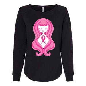 Breast Cancer Awareness Pink Ribbon Girl Womens California Wash Sweatshirt