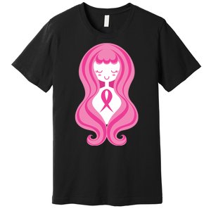 Breast Cancer Awareness Pink Ribbon Girl Premium T-Shirt