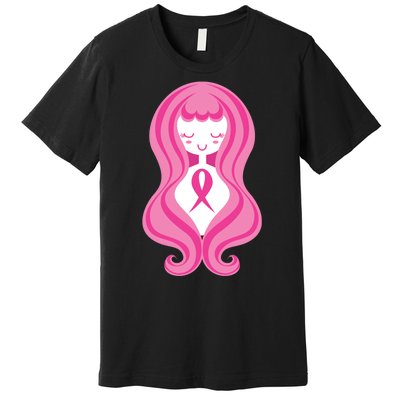 Breast Cancer Awareness Pink Ribbon Girl Premium T-Shirt