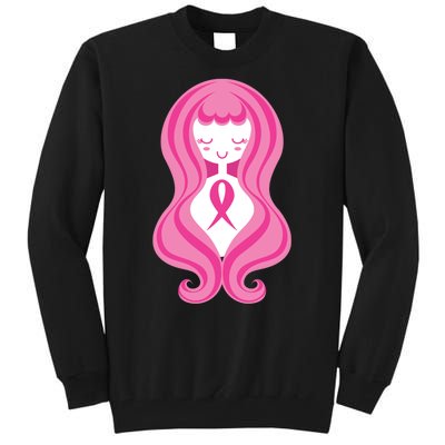 Breast Cancer Awareness Pink Ribbon Girl Tall Sweatshirt