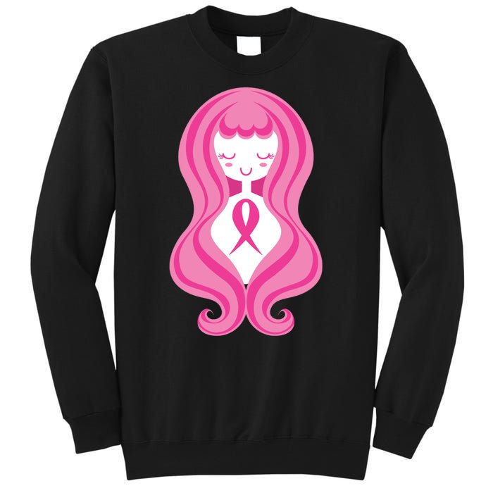 Breast Cancer Awareness Pink Ribbon Girl Tall Sweatshirt