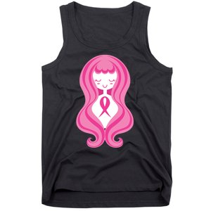 Breast Cancer Awareness Pink Ribbon Girl Tank Top