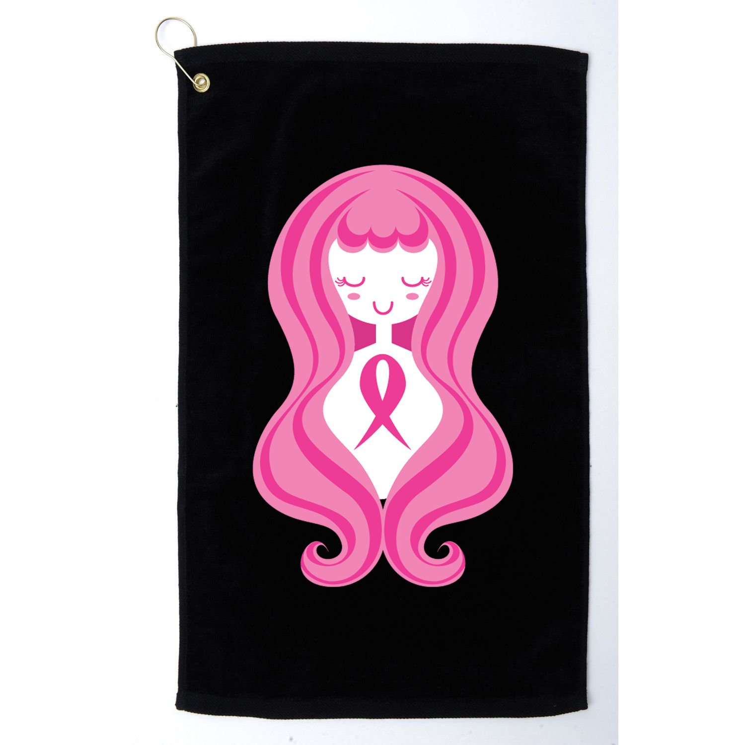 Breast Cancer Awareness Pink Ribbon Girl Golf Towel