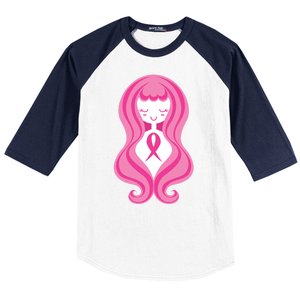 Breast Cancer Awareness Pink Ribbon Girl Baseball Sleeve Shirt