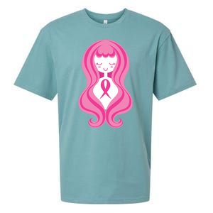 Breast Cancer Awareness Pink Ribbon Girl Sueded Cloud Jersey T-Shirt