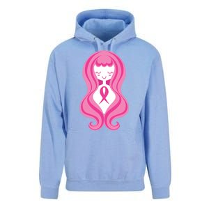 Breast Cancer Awareness Pink Ribbon Girl Unisex Surf Hoodie