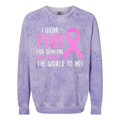 Breast Cancer Awarness Month Pink Ribbon Cancer Survivor Gift Colorblast Crewneck Sweatshirt