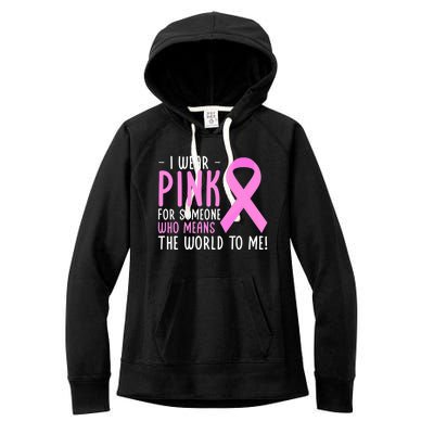 Breast Cancer Awarness Month Pink Ribbon Cancer Survivor Gift Women's Fleece Hoodie