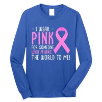 Breast Cancer Awarness Month Pink Ribbon Cancer Survivor Gift Long Sleeve Shirt