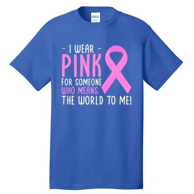 Breast Cancer Awarness Month Pink Ribbon Cancer Survivor Gift Tall T-Shirt