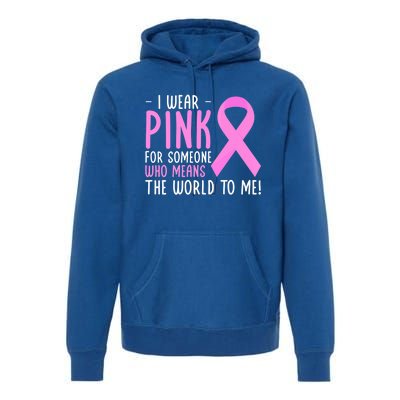 Breast Cancer Awarness Month Pink Ribbon Cancer Survivor Gift Premium Hoodie