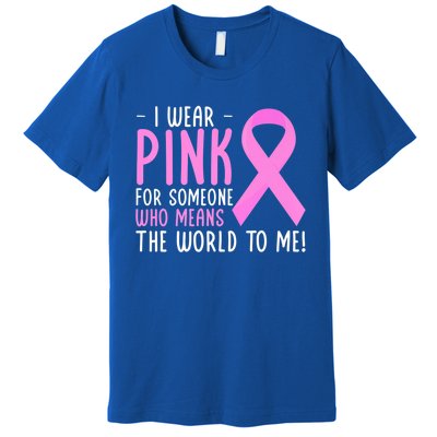 Breast Cancer Awarness Month Pink Ribbon Cancer Survivor Gift Premium T-Shirt