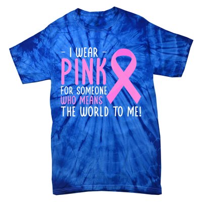 Breast Cancer Awarness Month Pink Ribbon Cancer Survivor Gift Tie-Dye T-Shirt