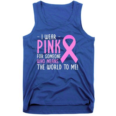 Breast Cancer Awarness Month Pink Ribbon Cancer Survivor Gift Tank Top